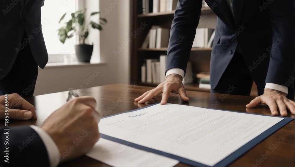 Professional reviewing firearms transfer paperwork and legal documents