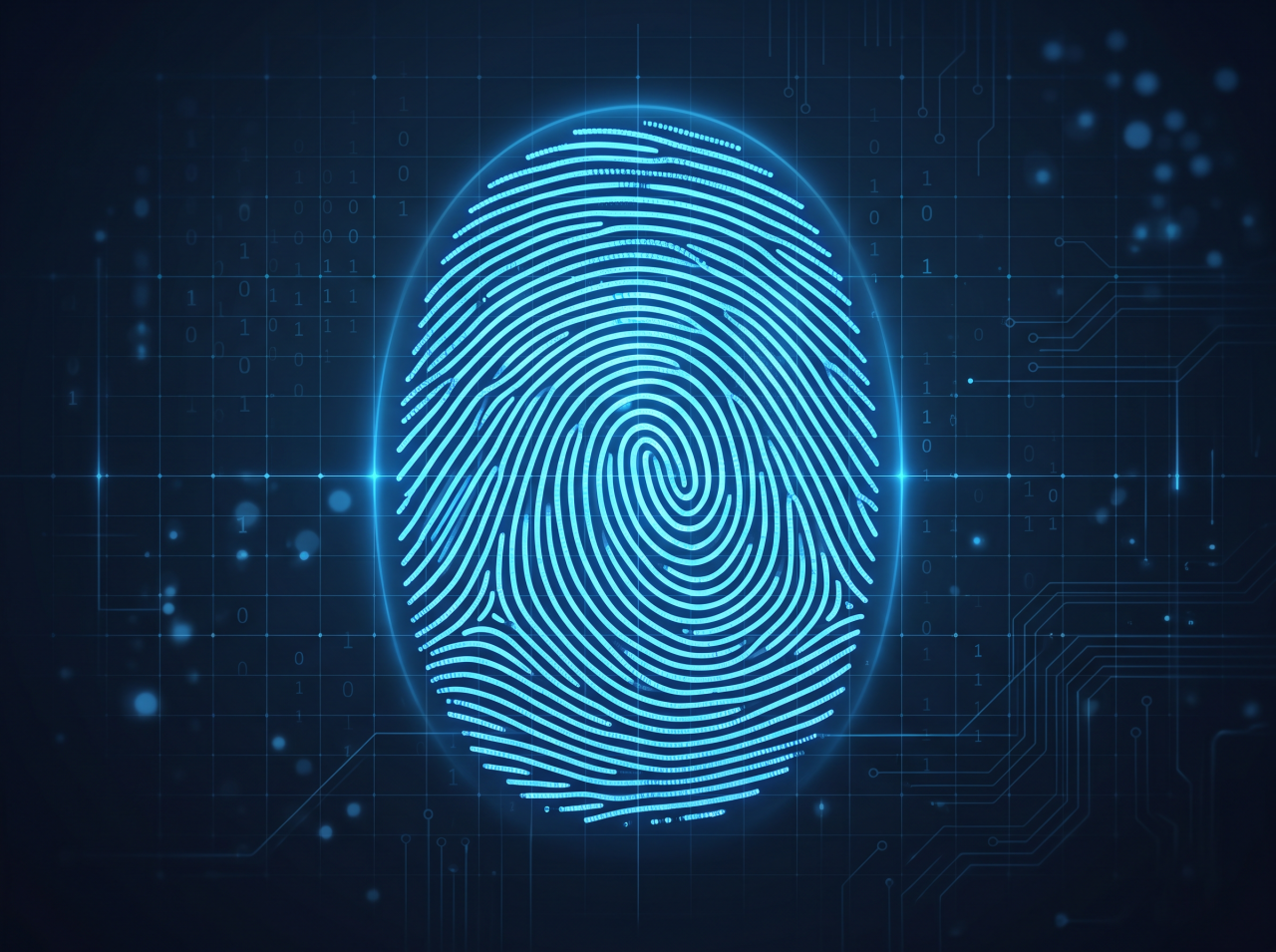 Close-up of a digital fingerprint biometric scan captured during a Live Scan fingerprinting appointment